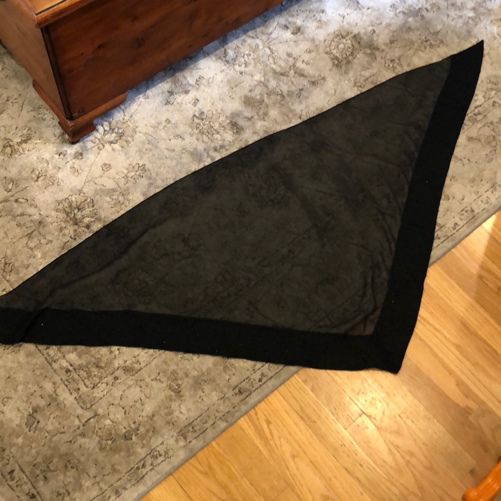 Black Chiffon Wrap with Beaded Edge